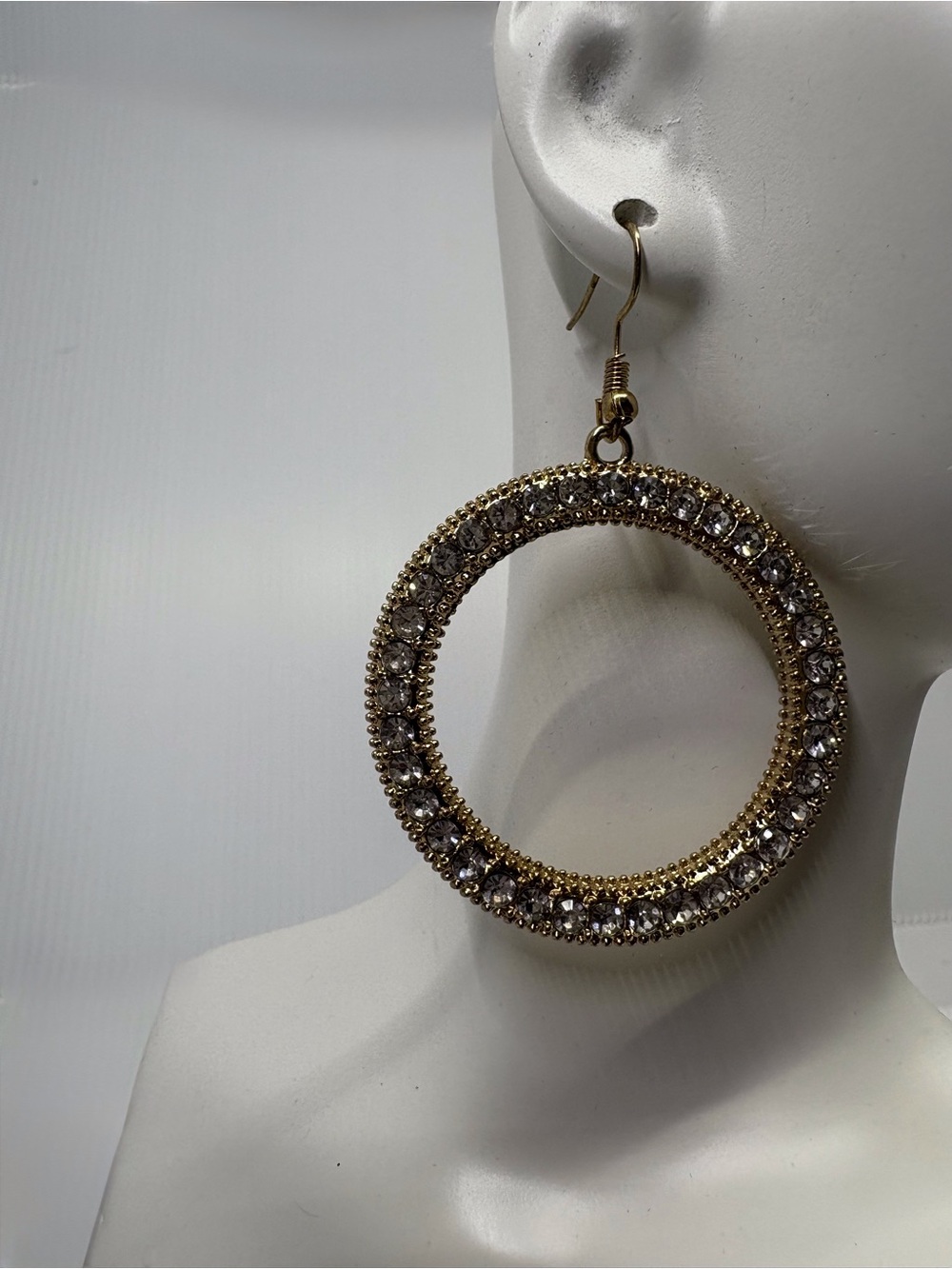 Gold Crystal Hoop Earrings - Elegant Women Jewelry
